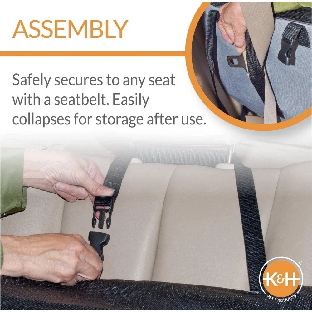 K&H Pet Products Enclosed Large Dog Car Seat, Travel Safety Carrier, Dog Travel